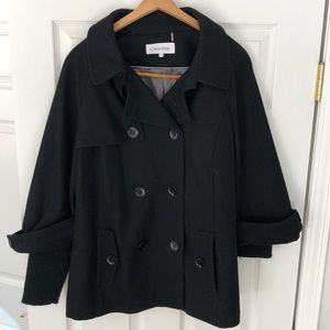 Calvin Klein Black Pea Coat